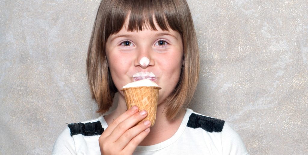 Girl eating ice cream